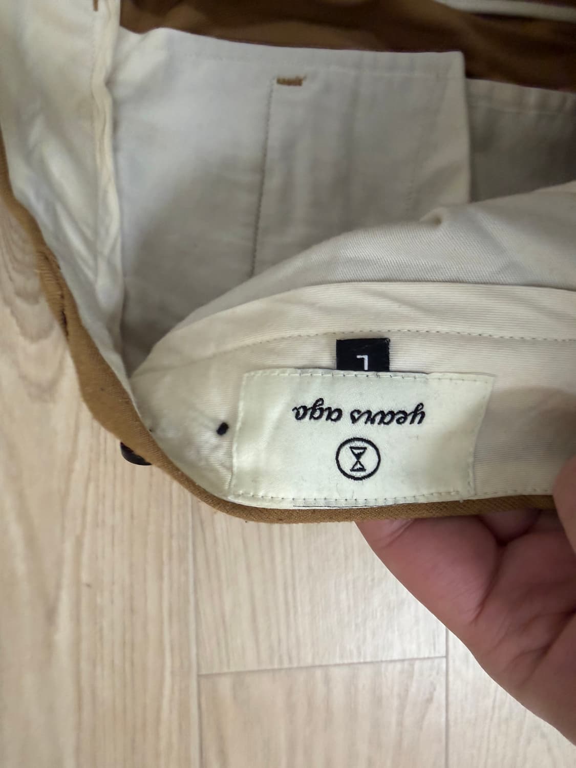 이얼즈어고 투턱와이드 테이퍼드팬츠 카멜 상품이미지3