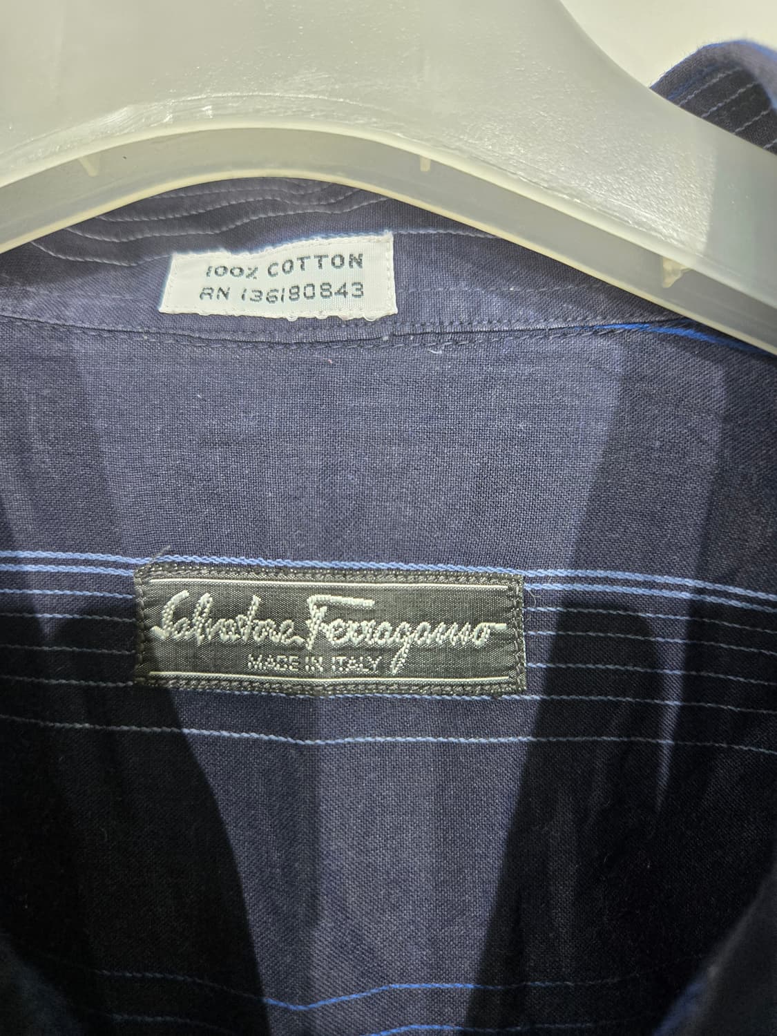 페라가모  네이비 스트라이프 셔츠 남방 상품이미지5