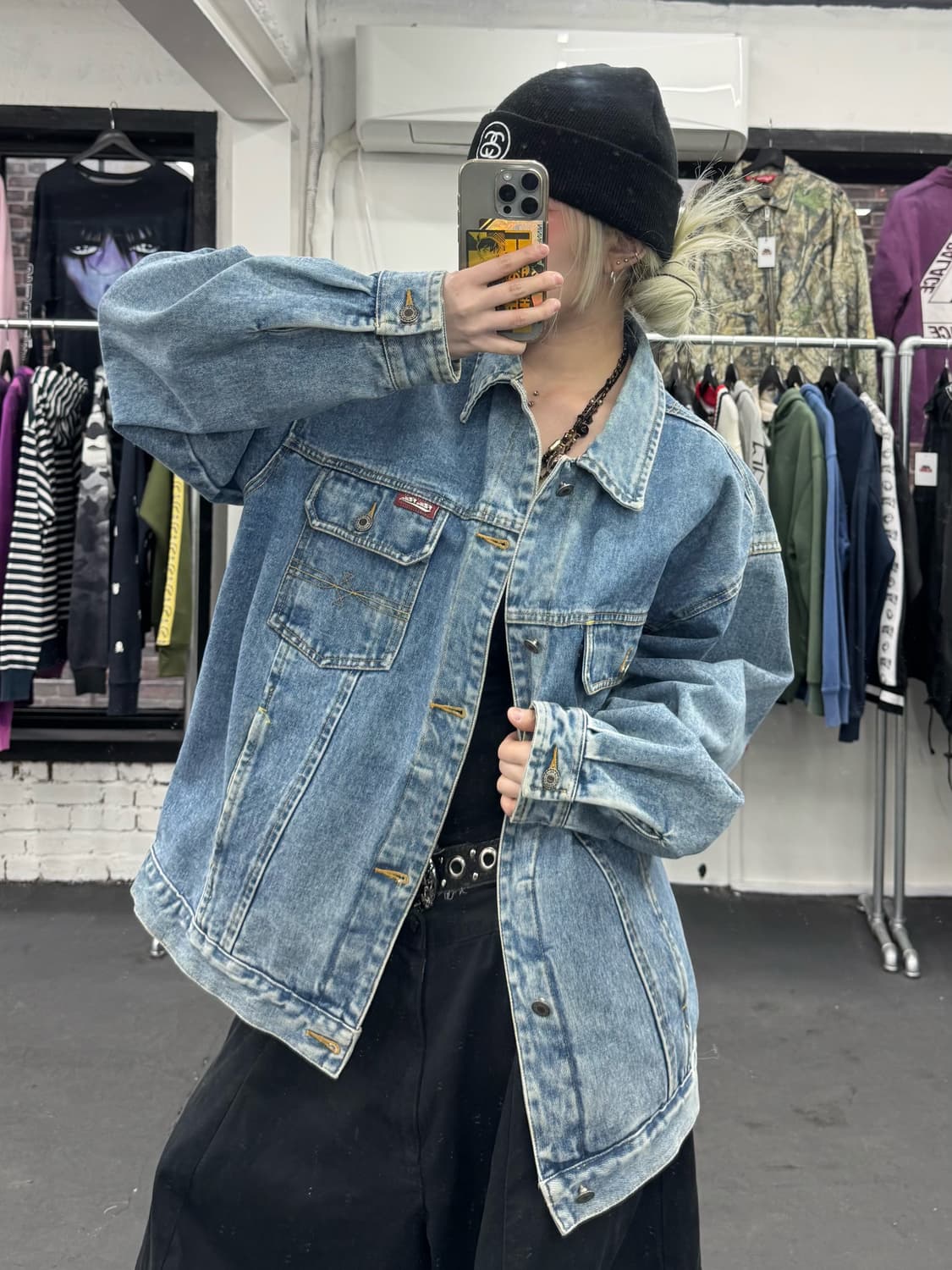 펠레펠레 오버핏 빅패치 데님자켓 상품이미지5