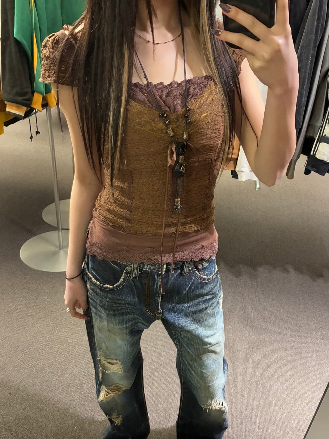 OS)Maison de therese vintage 레이스 슬리브리스 상품이미지1