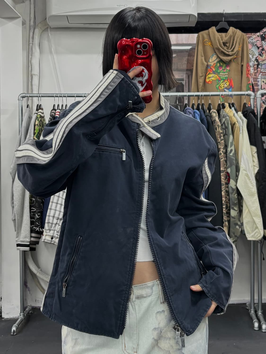 아르마니 익스체인지 사이드라인 코튼 바이커 자켓 상품이미지1