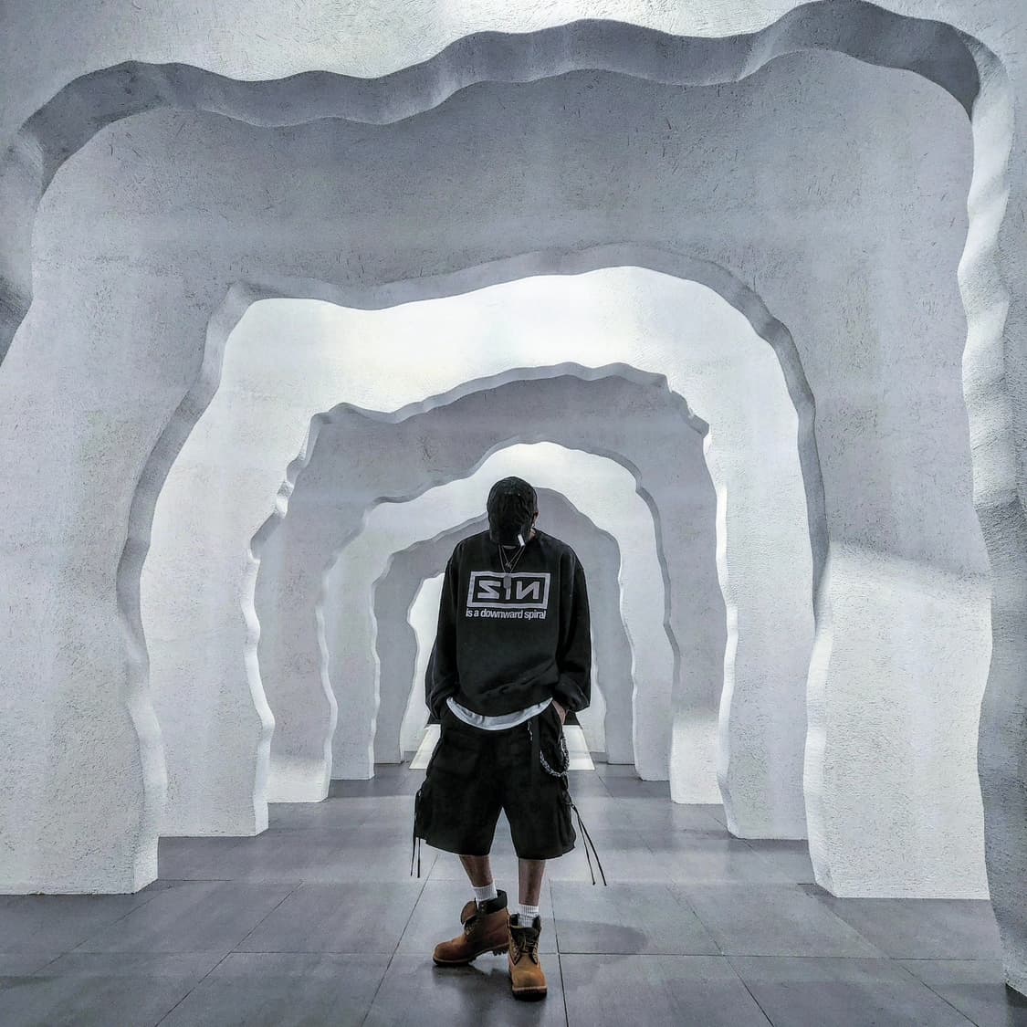 프로젝트 GR 신 워시드 스웨트셔츠 네이비 상품이미지5