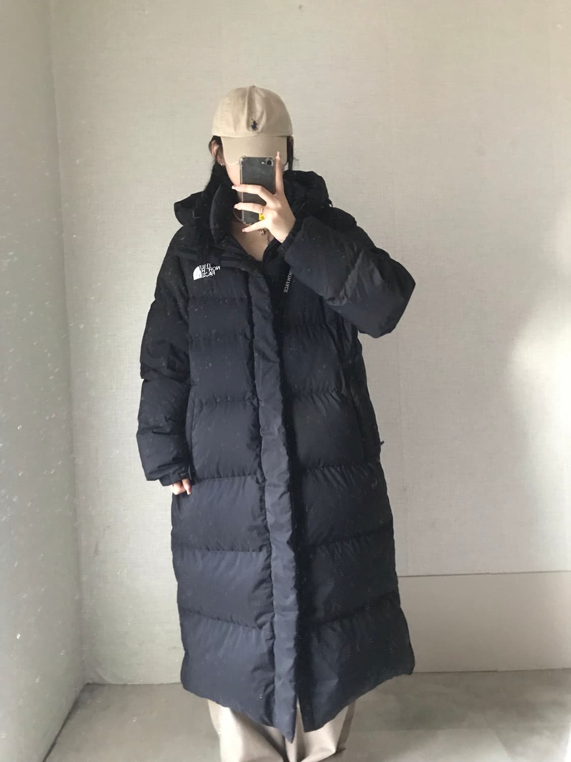 노페 블랙 롱패딩 상품이미지1