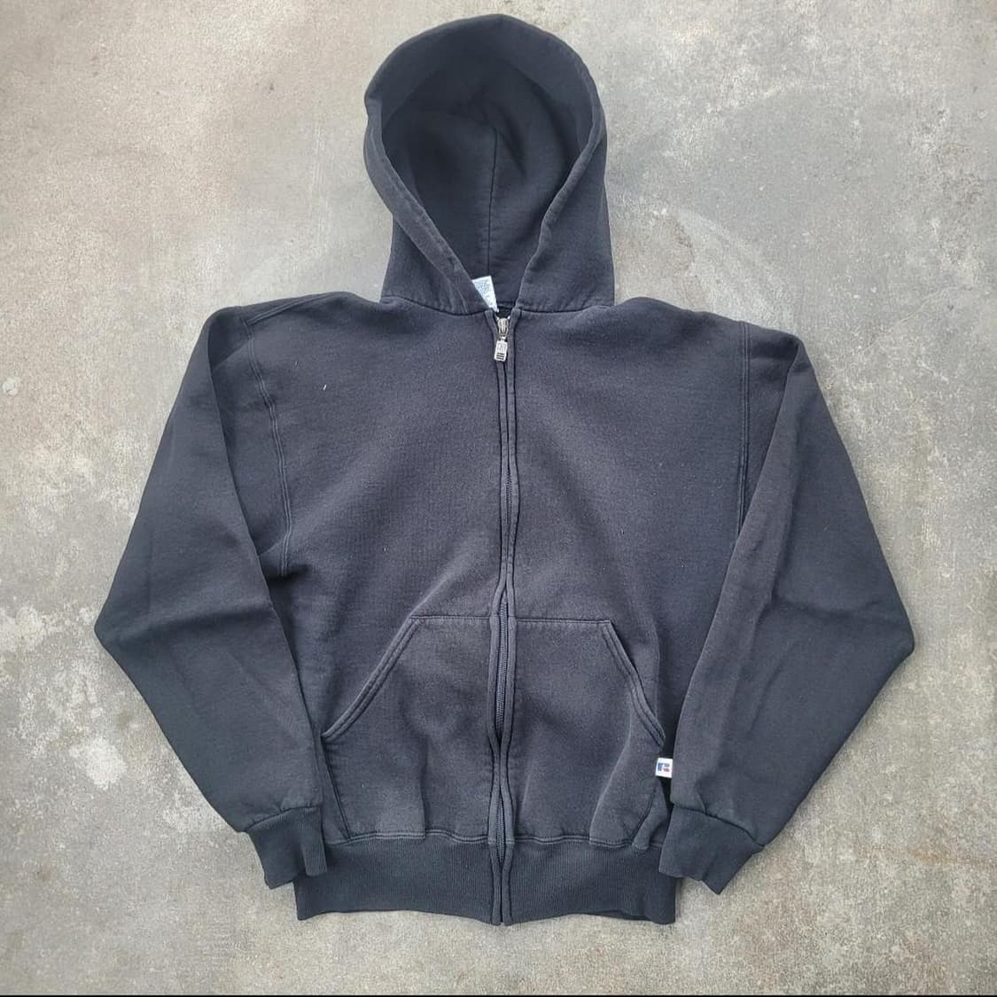 00s 러셀 애슬레틱 페이드 후드집업 블랙 상품이미지1