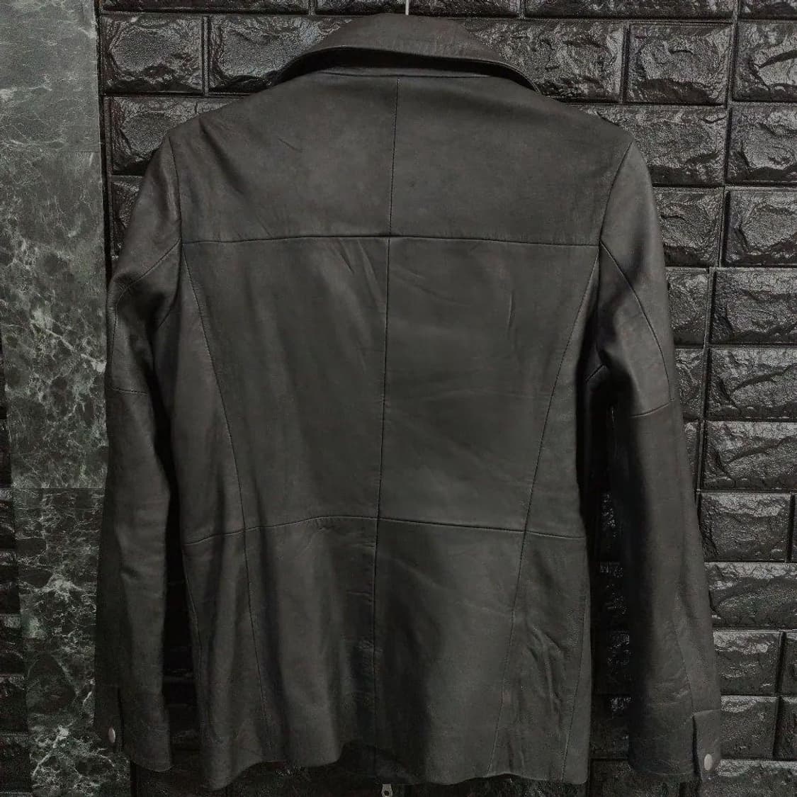 No id. 블랙 레더 자켓 상품이미지6