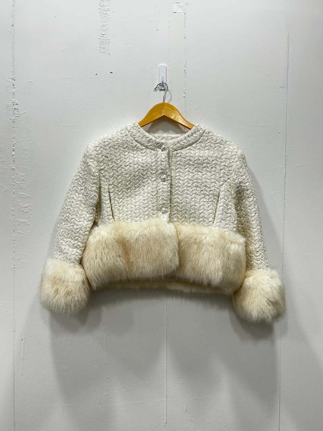 Been 화이트 퍼 트위드 자켓 상품이미지1