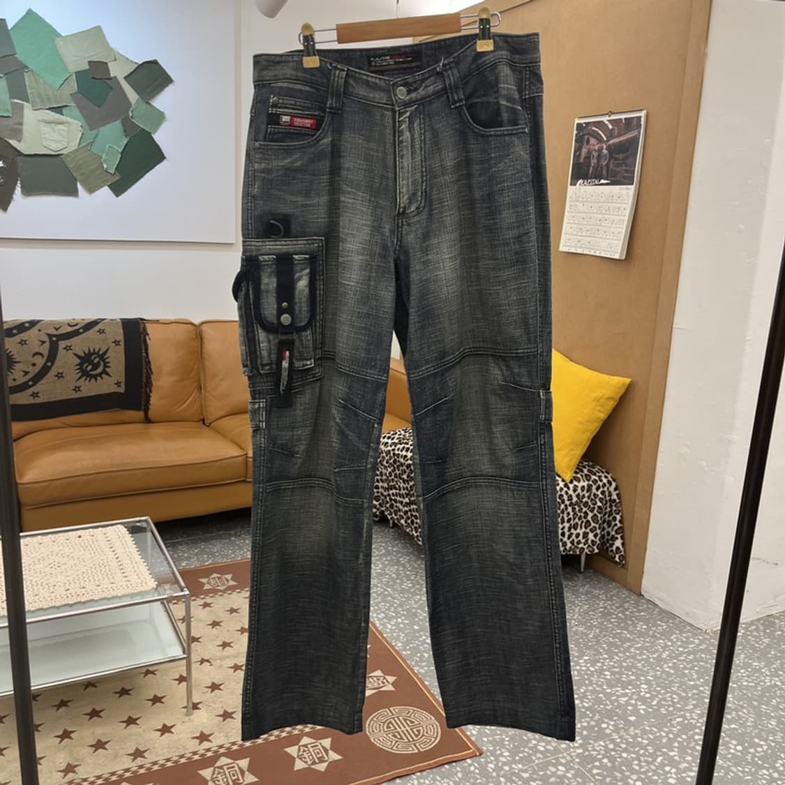 푸부 FUBU 스트릿 트러커 포켓 카고 데님팬츠 32인치 C10406 상품이미지3