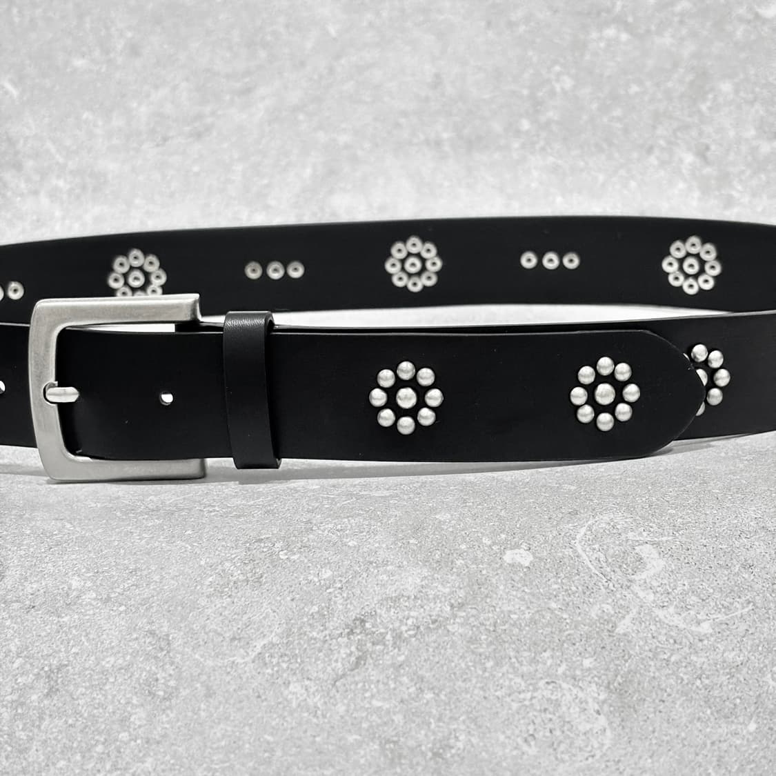 Oribell 데이지 플라워 스터드 이탈리아 소가죽 웨스턴 벨트 상품이미지5