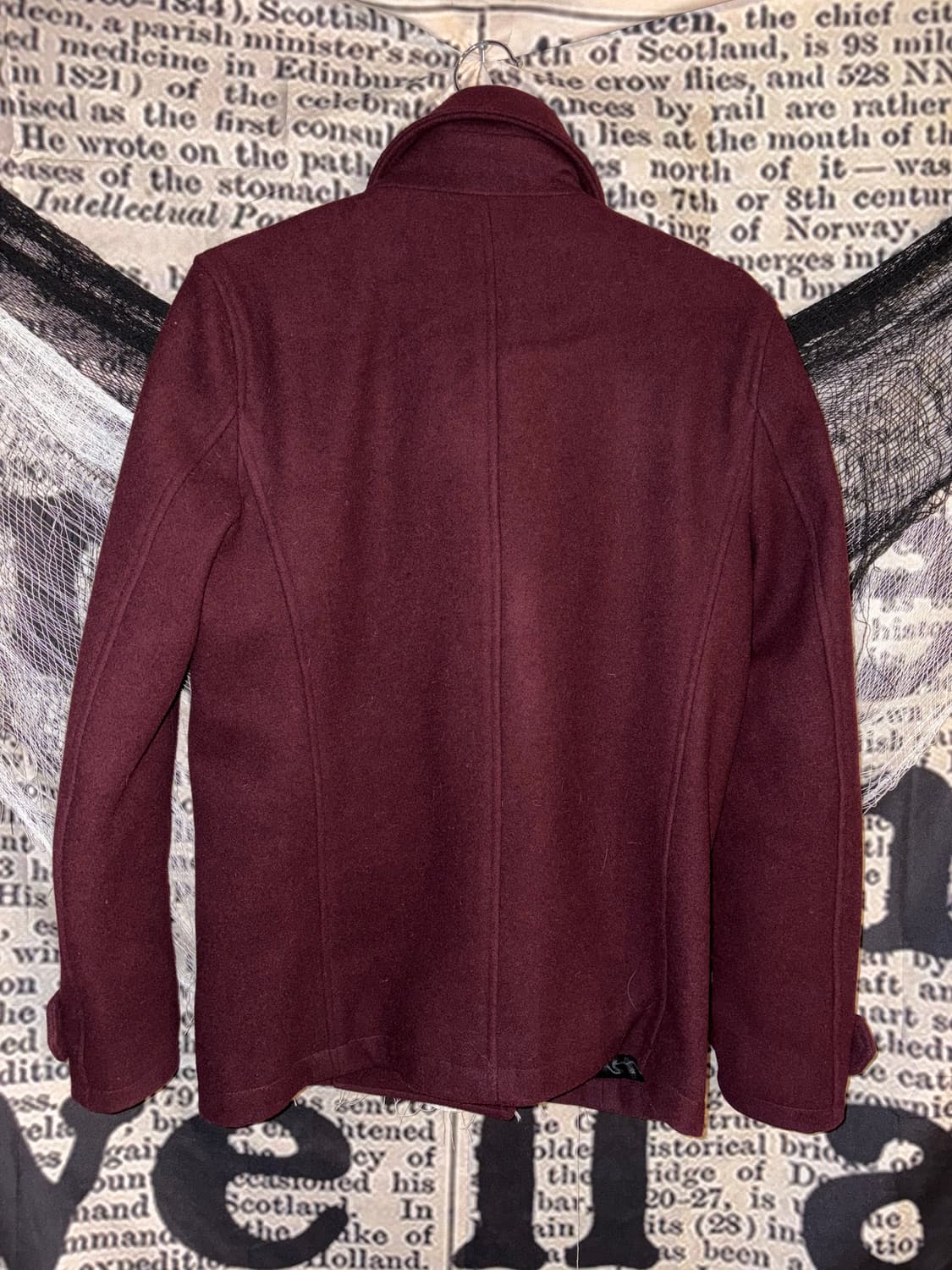 No id burgundy wool peacoat 상품이미지9