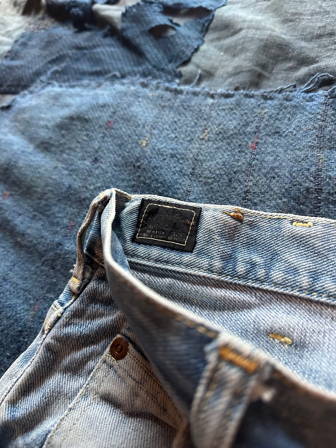 70s USA LEE 빈티지 리 하프 셀비지 데님 팬츠 상품이미지7
