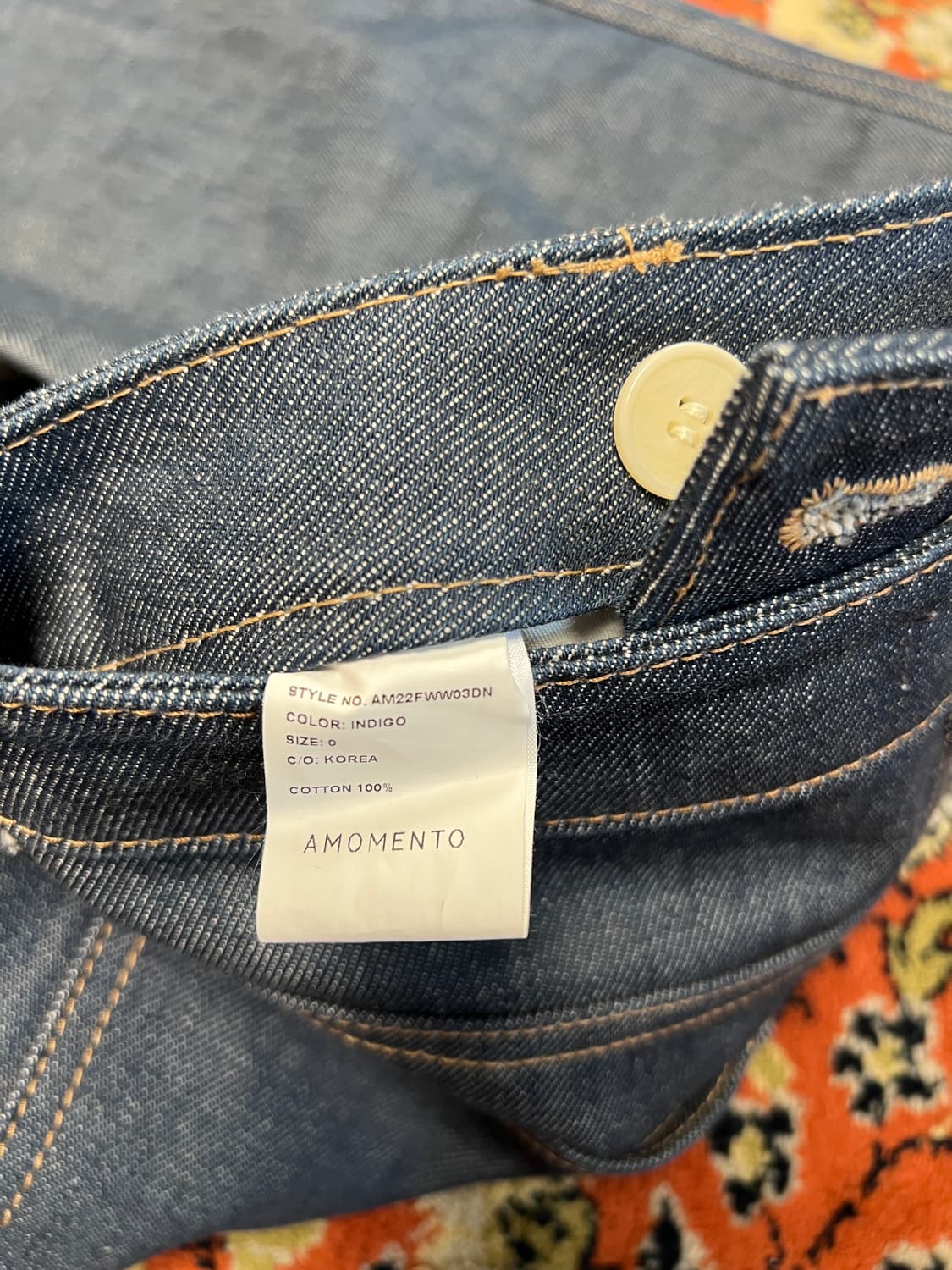 [0사이즈] AMOMENTO 아모멘토 인디고 데님 팬츠 상품이미지4