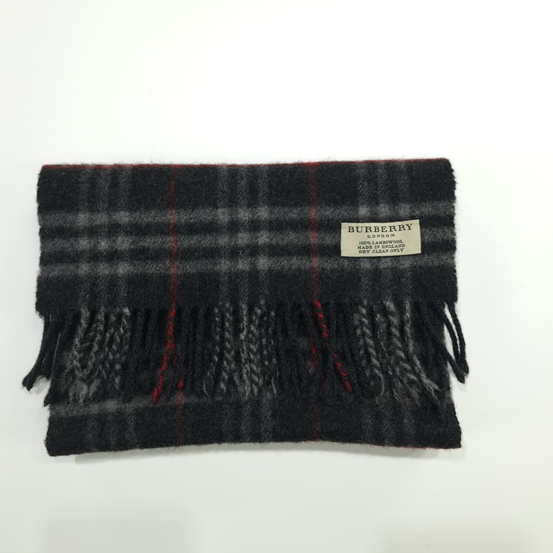 MX133 버버리 스모키블랙 클래식체크 램스울 짧은 목도리 머플러 상품이미지7