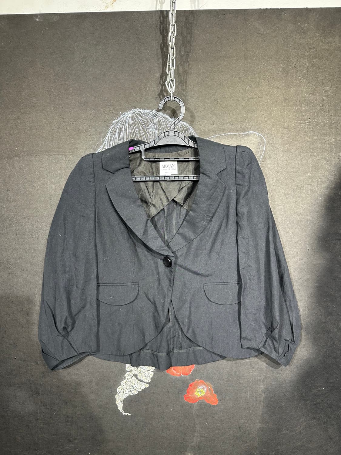 아르마니 꼴레지오니 셔링 버튼 블레이저 고딕 크롭 자켓 M 상품이미지5