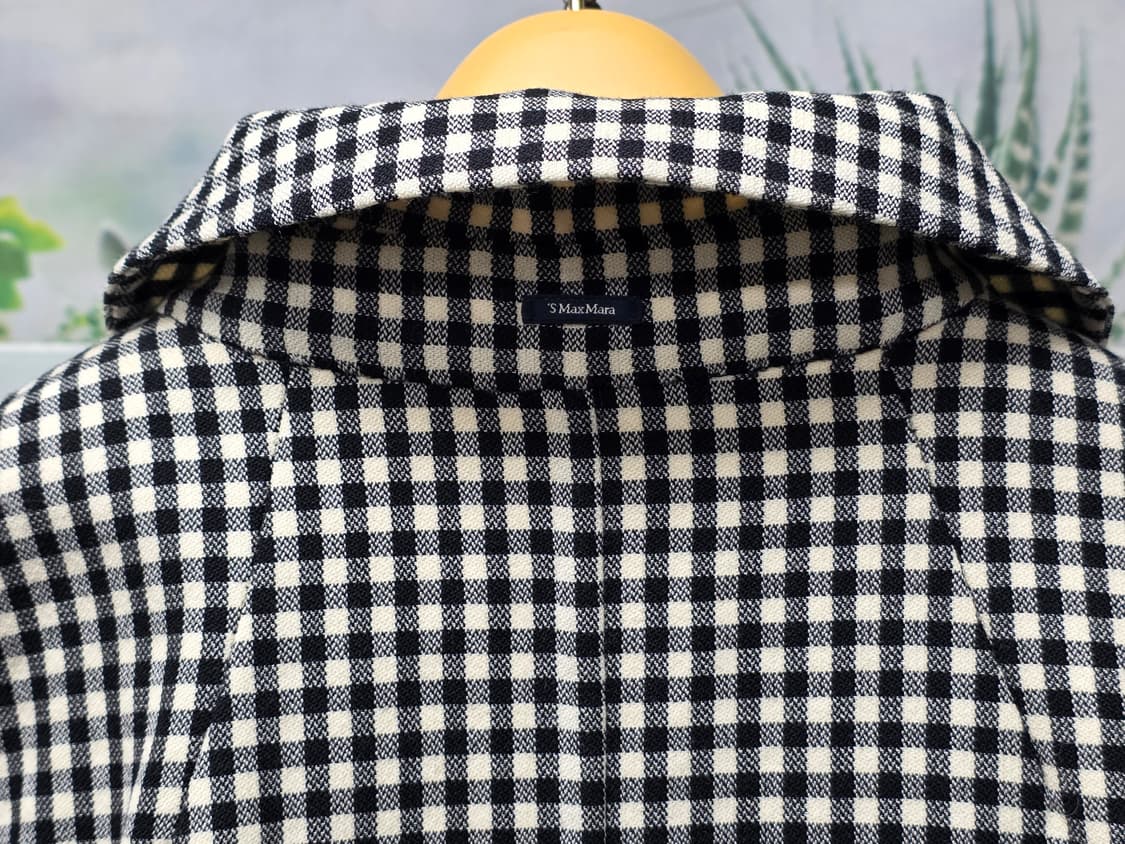 막스마라 깅엄체크 명품 여성코트 44~슬림55 핸드메이드 9부 AD48 상품이미지7