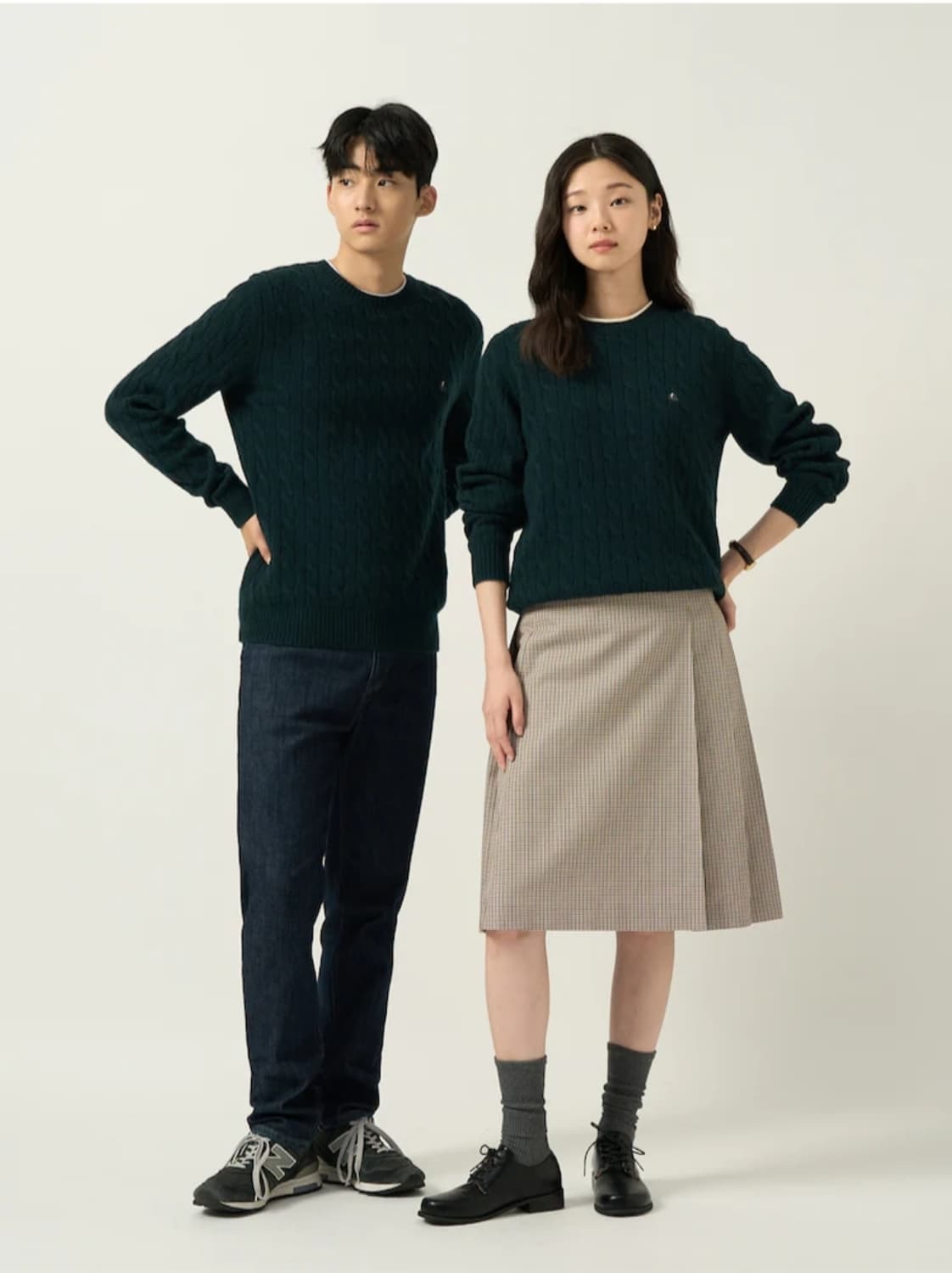 [실착5회미만] 빈폴 모100 케이블 니트 스웨터 그린 상품이미지2