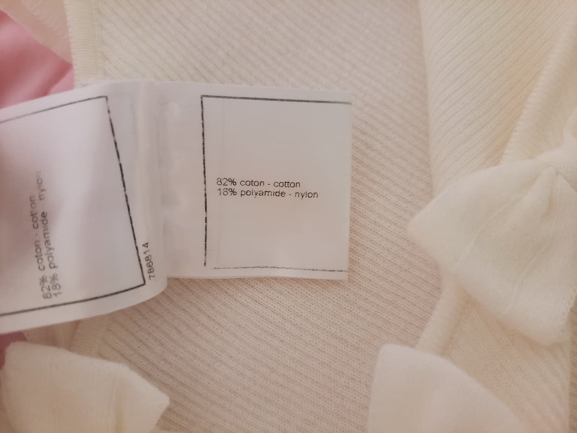 정품)급처상태좋음!샤넬 리본 골지 니트 티 블라우스 40사이즈 상품이미지5