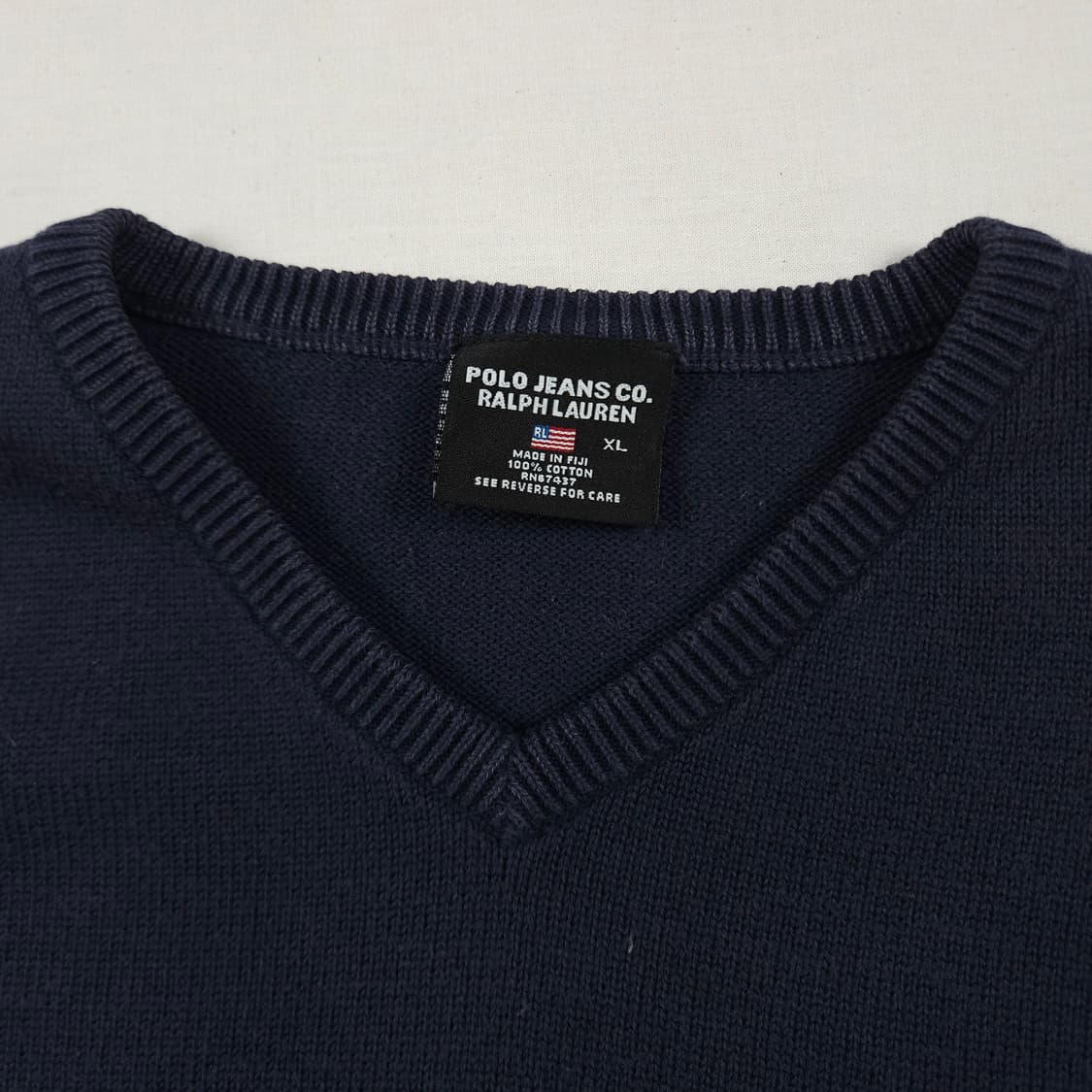 XL(105)폴로 랄프로렌 성조기 브이넥니트 네이비 상품이미지4