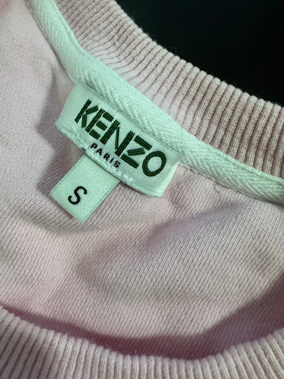 정품!! 겐조 Kenzo 시그니처 타이커 크롭 맨투맨 S 핑크 상품이미지3