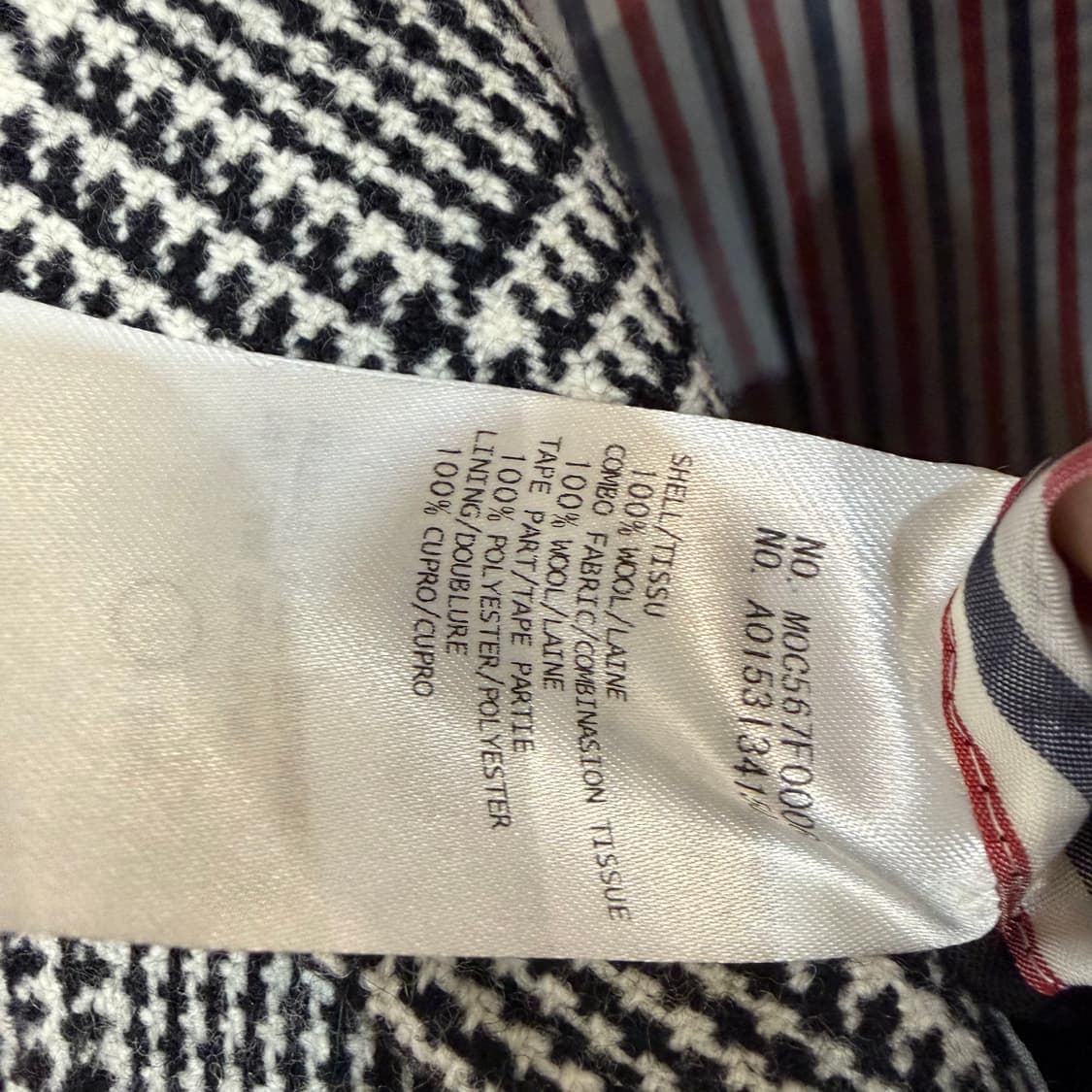 (2) 톰브라운 펀믹스 글렌 하운드투스 RWB 울 코트 상품이미지9