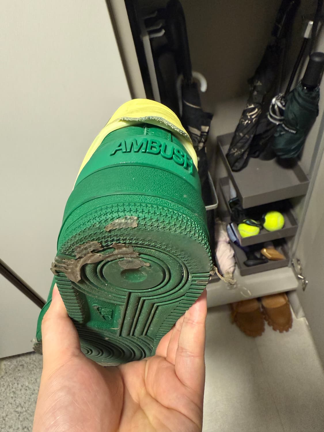 나이키 x 앰부쉬 에어포스 1 로우 SP 파인 그린 앤 시트론 상품이미지2