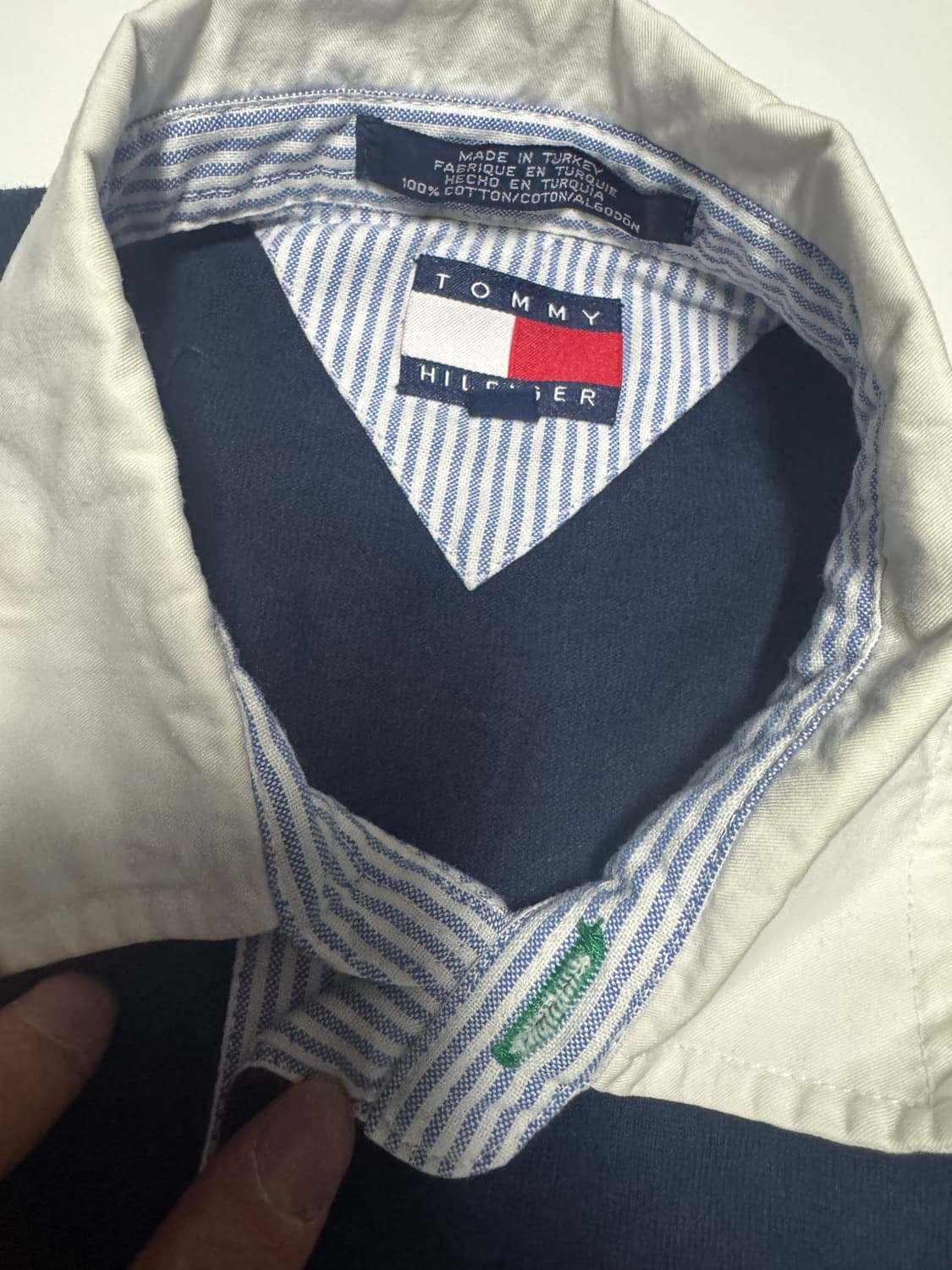 타미힐피거 올드스쿨 빅 로고 럭비 긴팔 카라티 M ~ L 네이비 상품이미지5