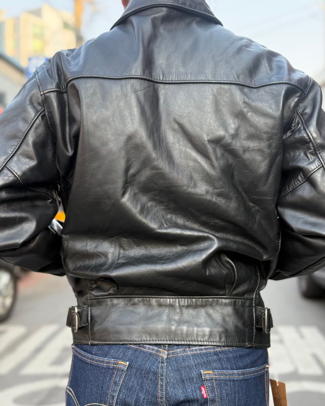 (레어) 80-90‘s 쇼트 카우하이드 640 싱글 라이더 자켓 42 상품이미지9