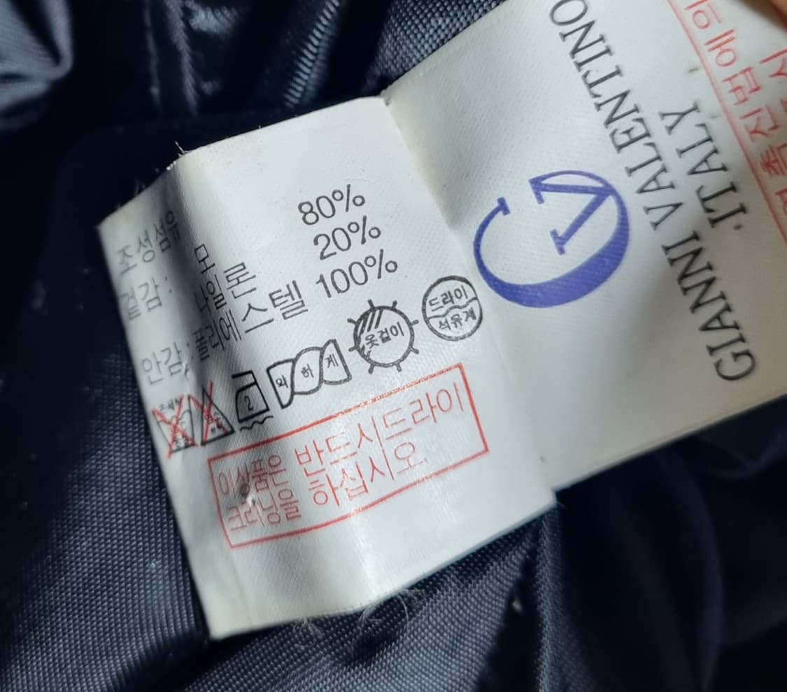 오버핏 M (95) 지아니 발렌티노 블랙 울혼방 코트 상품이미지5