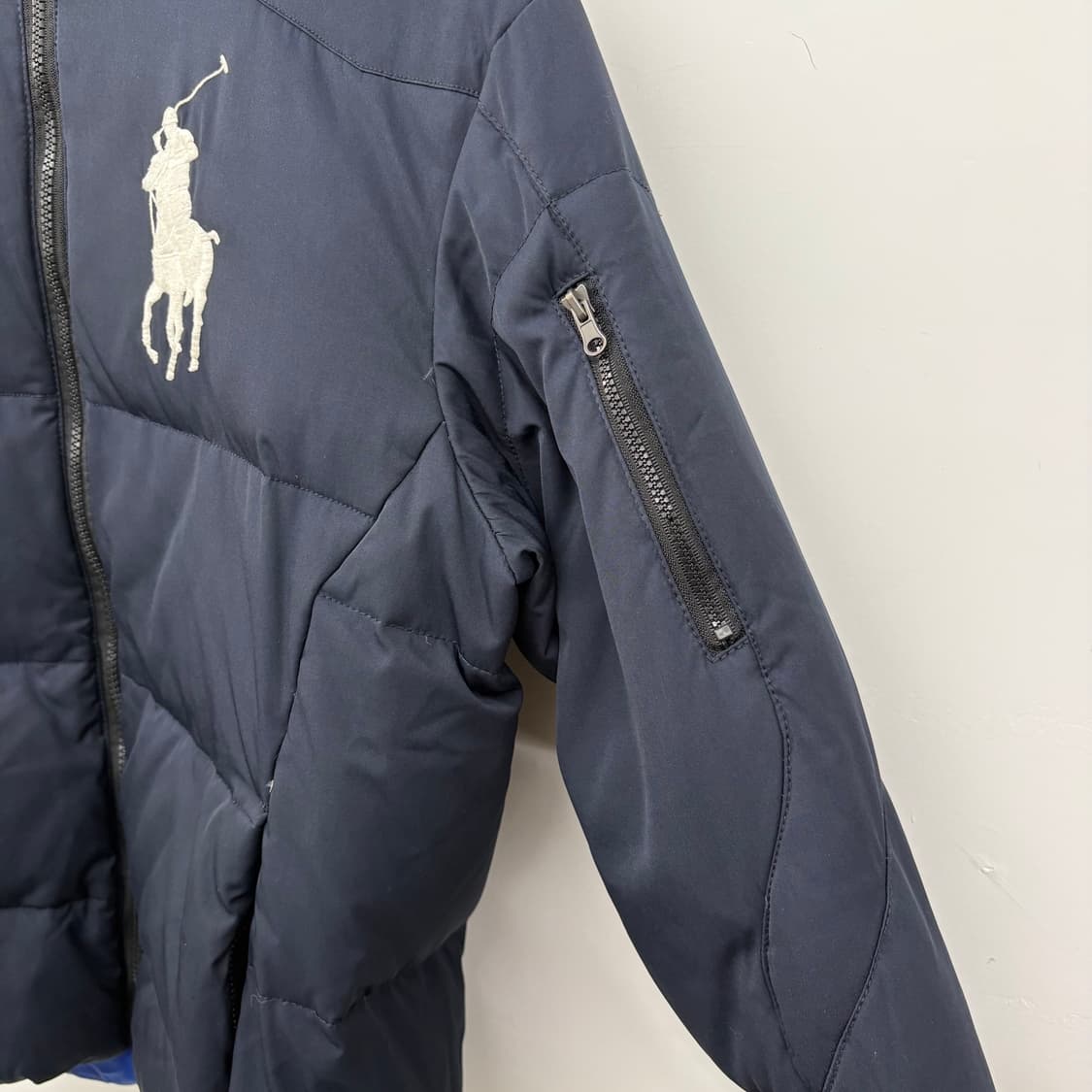 폴로 랄프로렌 빅포니 네이비 패딩 점퍼 후드 여/S 상품이미지3