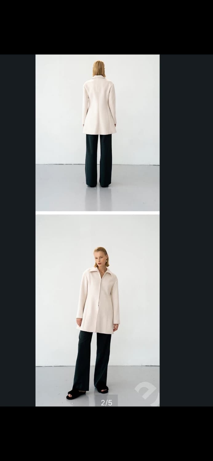 kume 쿠메 울자켓 A라인 울 코트 S 비닐채 새상품 정가 42만원 상품이미지2