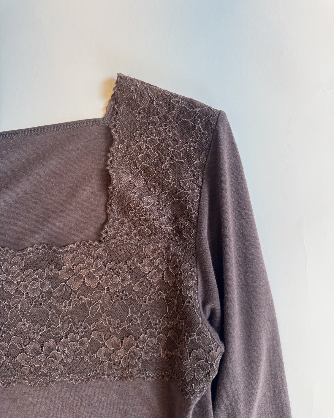 VINTAGE BROWN LACE LONG SLEEVE TOP  상품이미지2