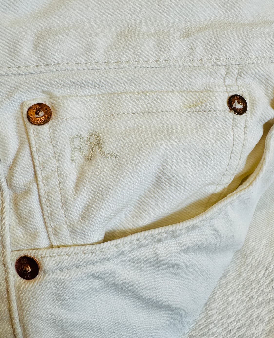 RRL 더블알엘 스트레이트핏 크림진 셀비지 데님 32-32 신품급 상품이미지2