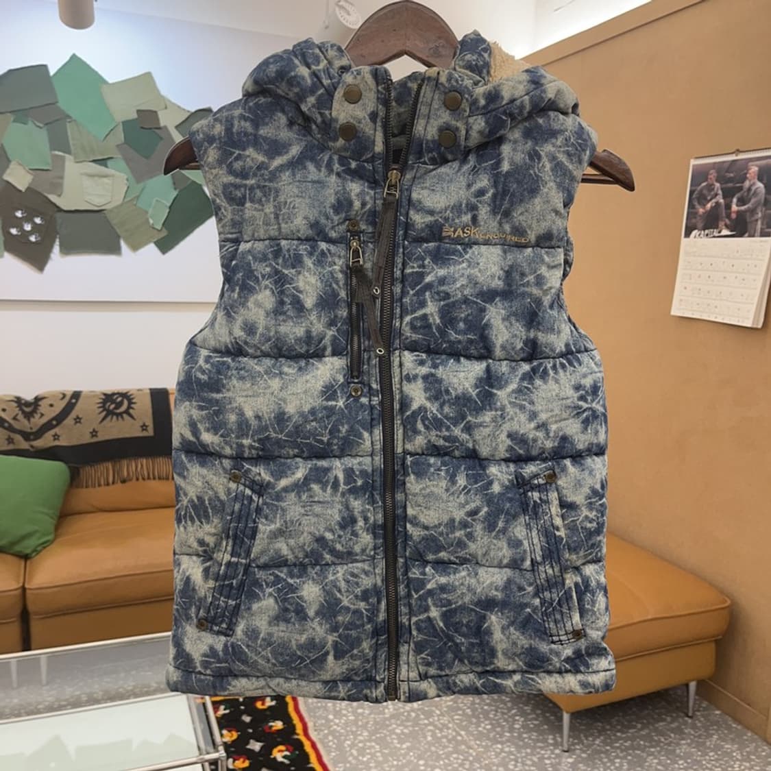ASK 그런지 아메카지 타이다이 워싱 패딩 조끼 S C08503 상품이미지3