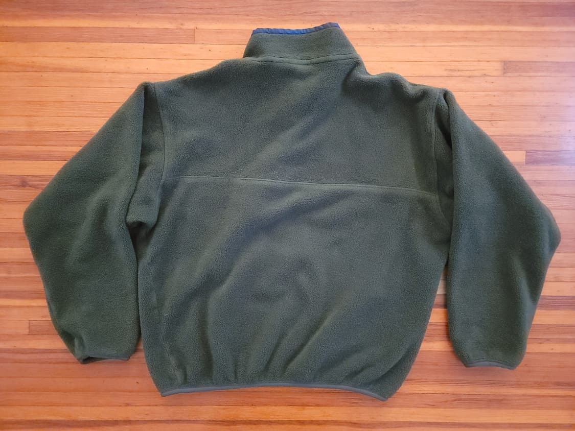 95FW 파타고니아 신칠라 스냅-티 플리스 올리브 그린/네이비 상품이미지4