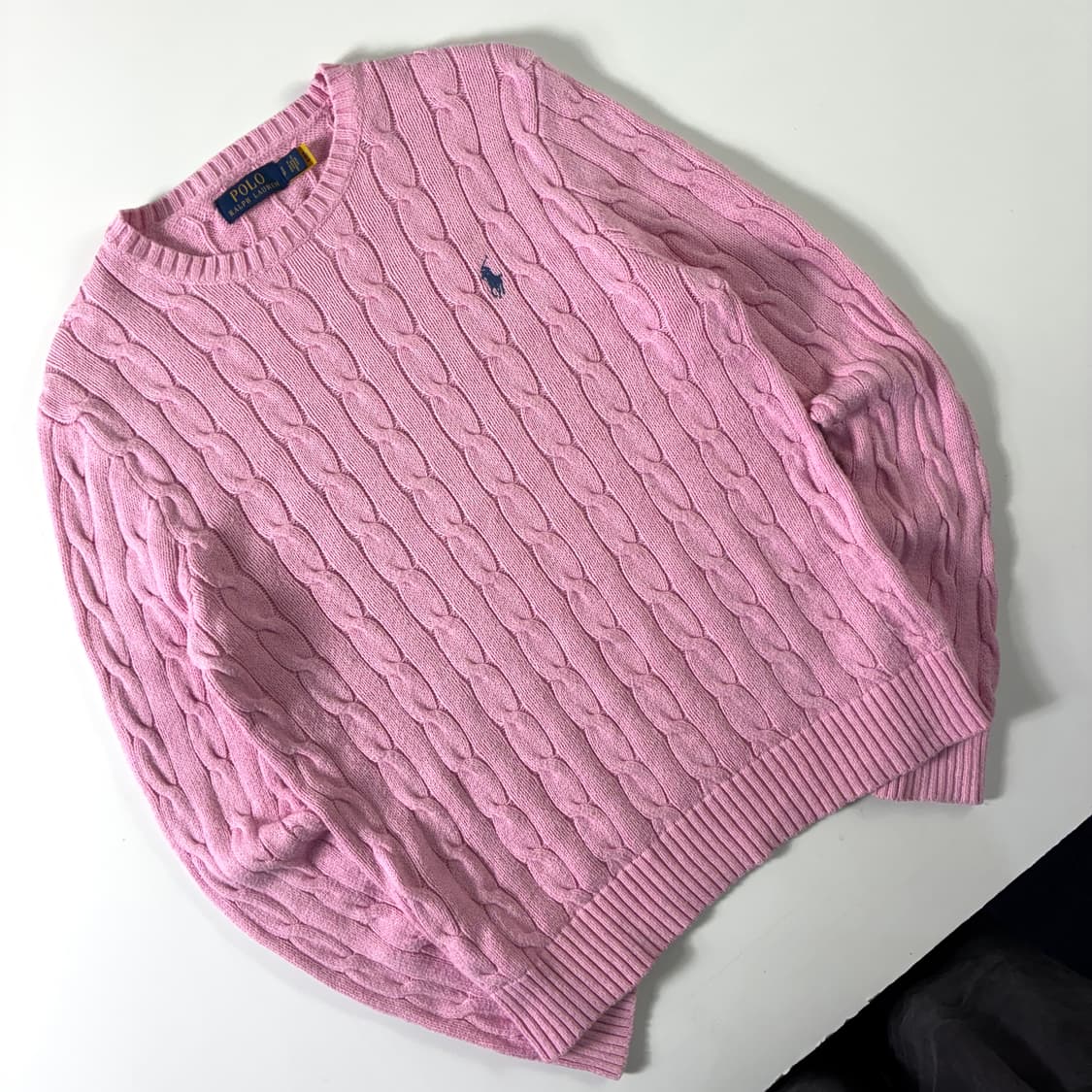 Polo  폴로 랄프로렌 신형 자수 핑크 꽈배기 니트  상품이미지2