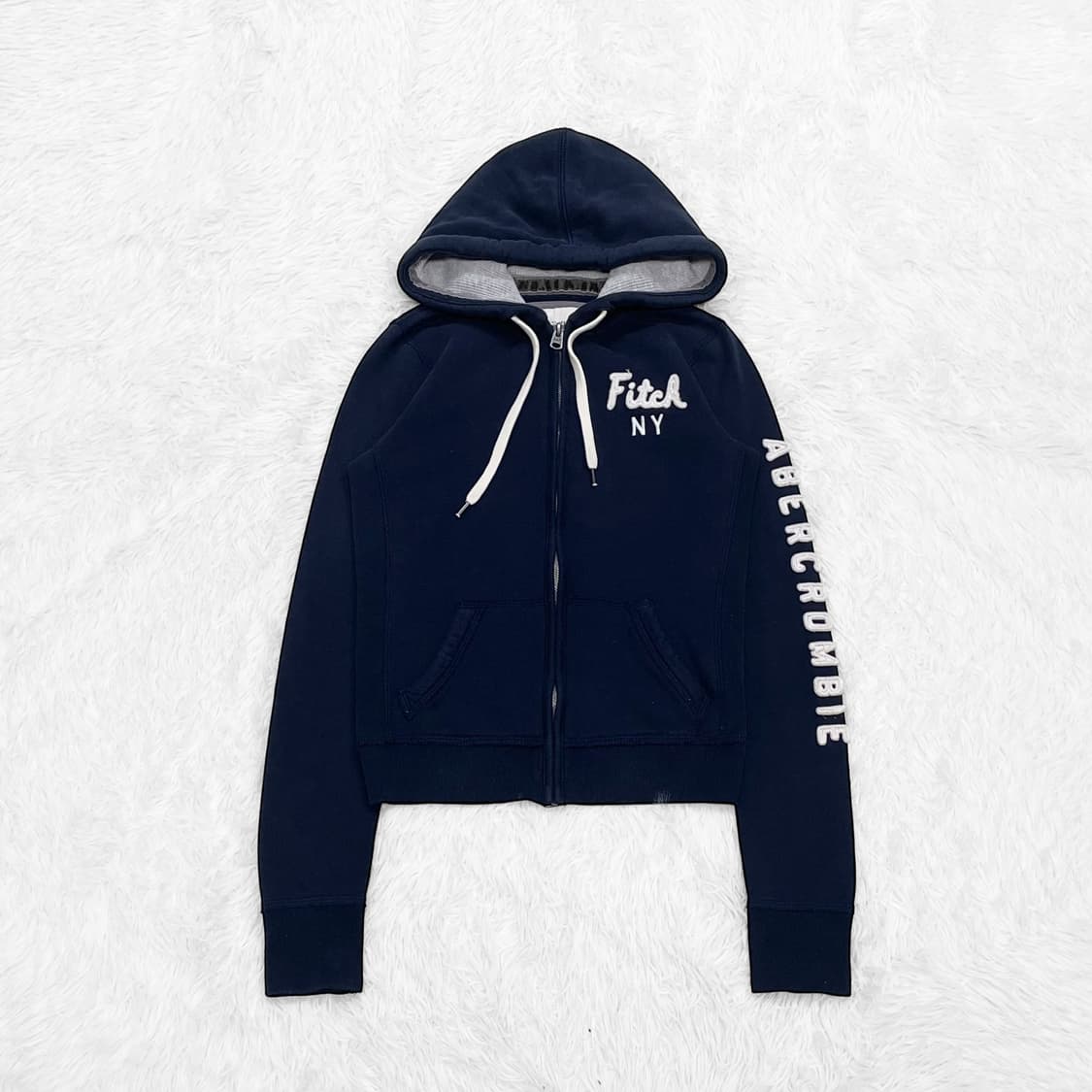아베크롬비 피치 로고 후드집업 네이비 상품이미지2