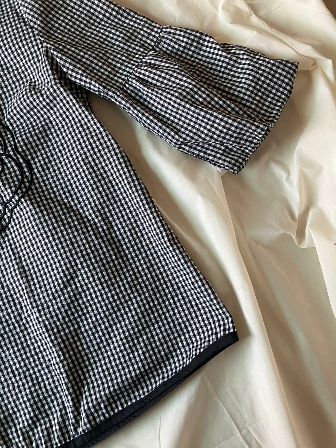 깅엄체크 러블리 블라우스 상품이미지3