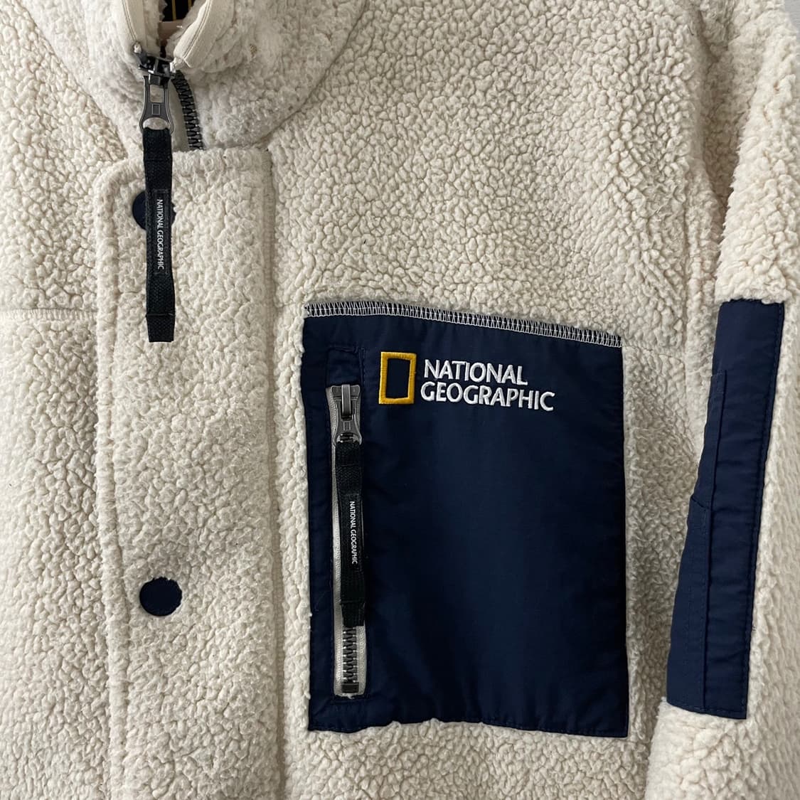 내셔널지오그래피 아이보리 롱 후리스 자켓 상품이미지5