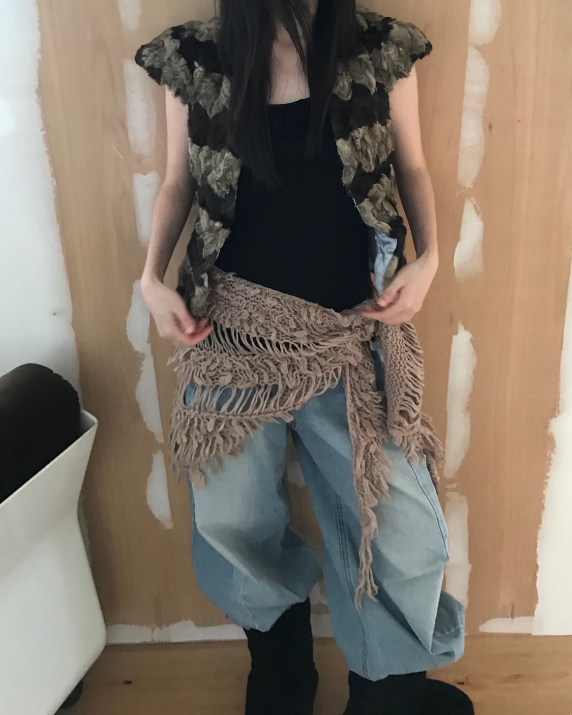 vintage half fur jacket 상품이미지5