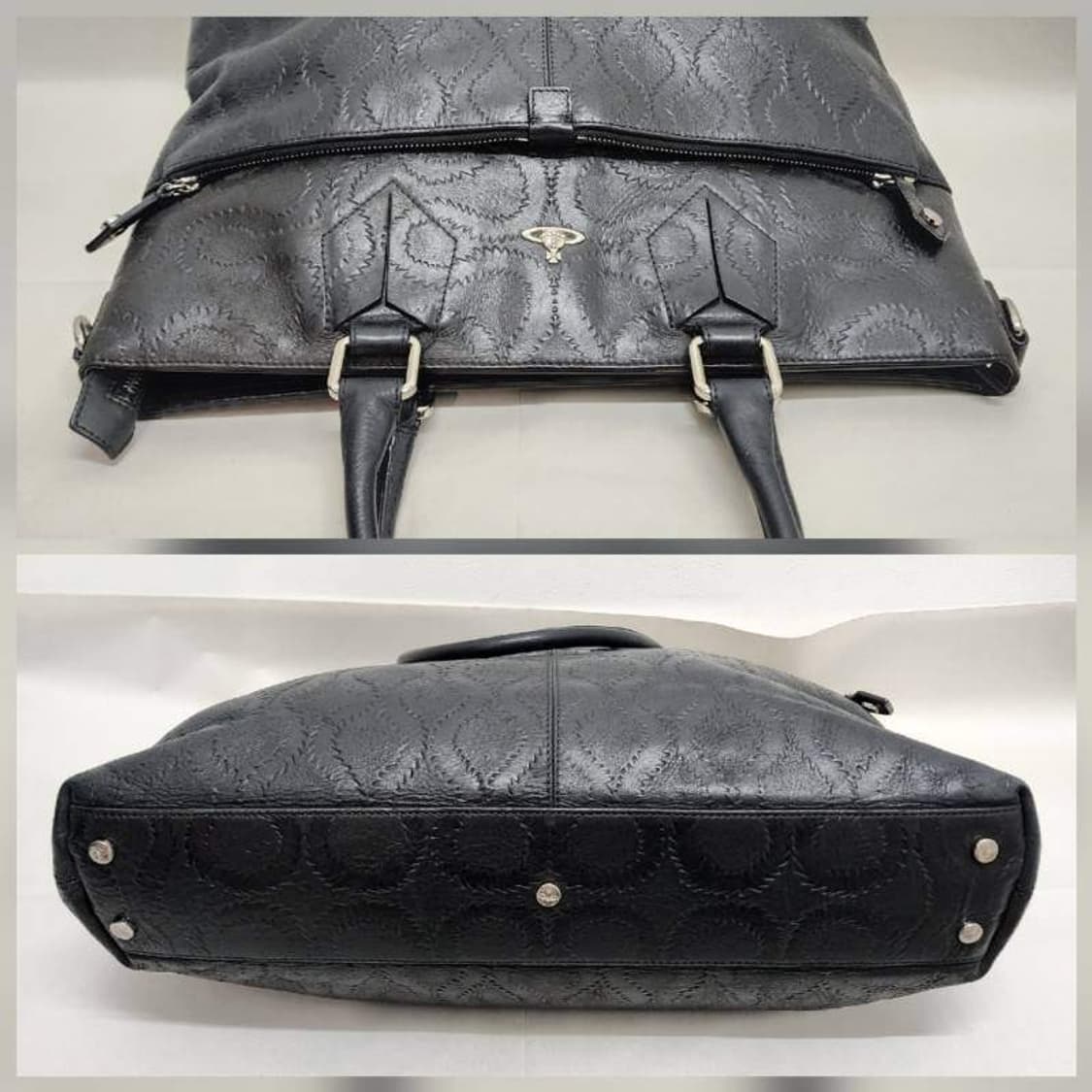 비비안 웨스트우드 앤틱 패턴 레더 토트백 상품이미지4