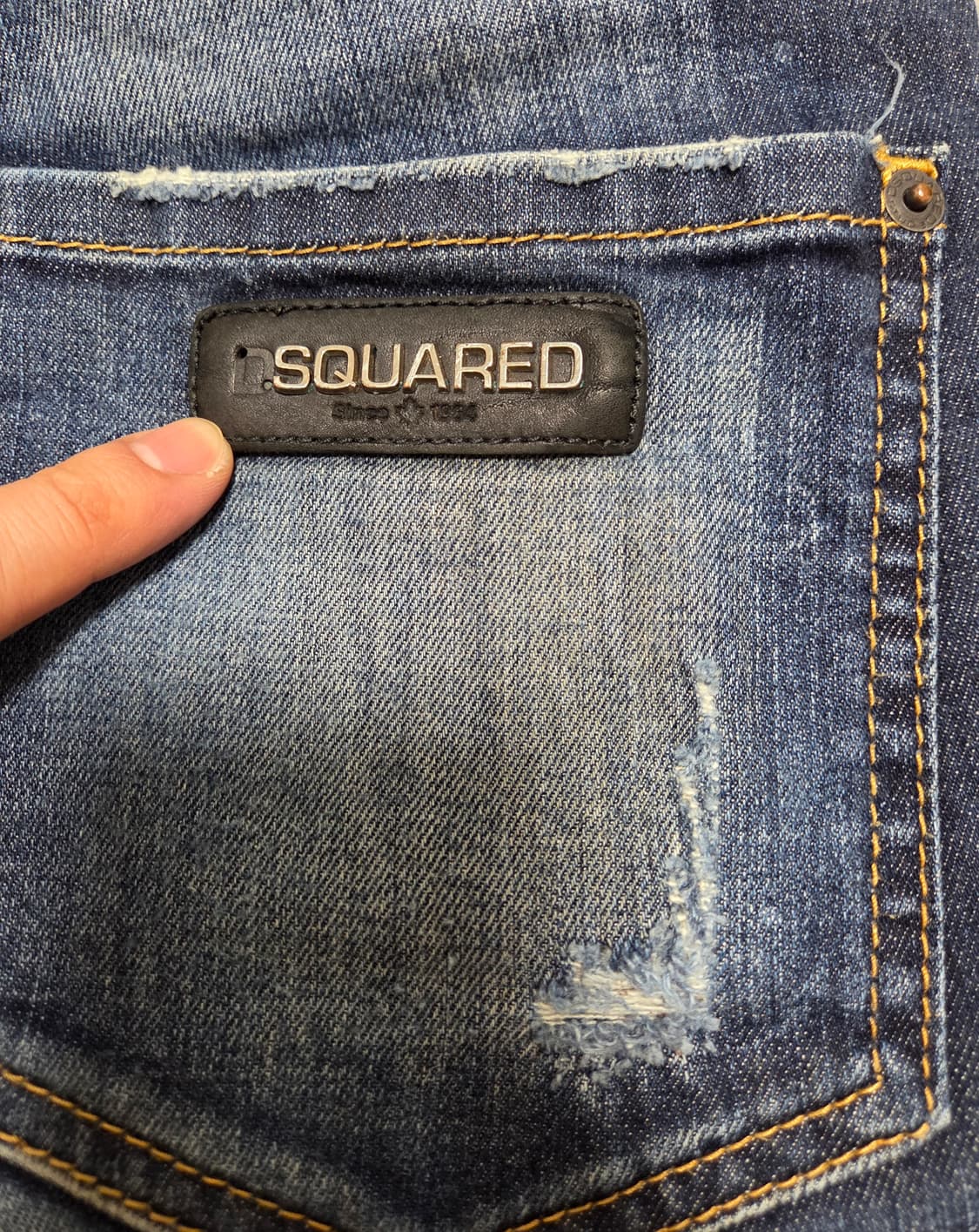 디스퀘어드 루키 레더 패치 데님팬츠 상품이미지8