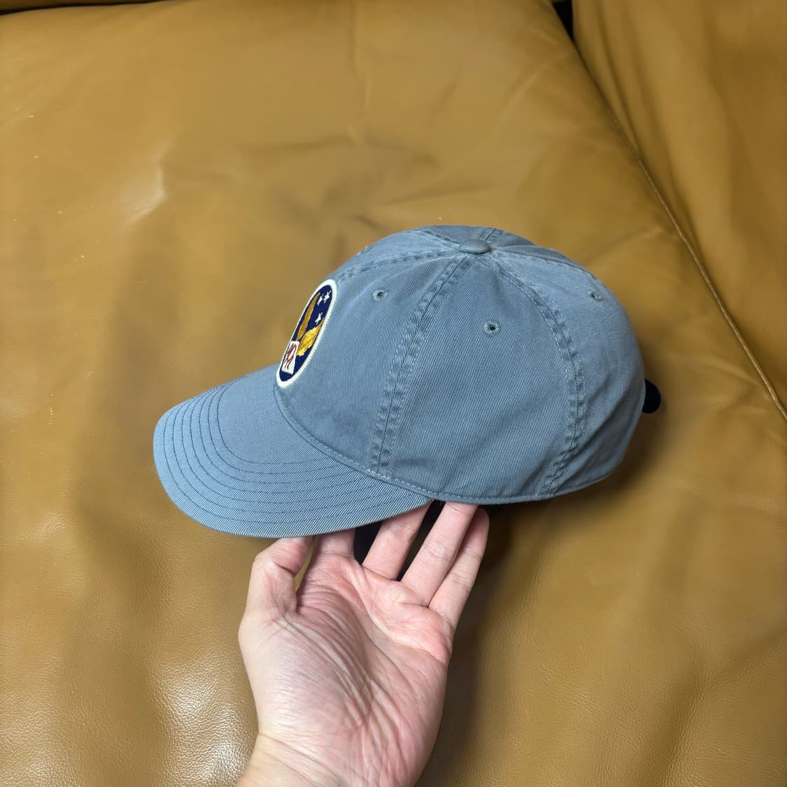 RRL 더블알엘 랄프로렌 폴로 윙로고 6패널 볼캡 모자 미드나잇 블루 상품이미지4