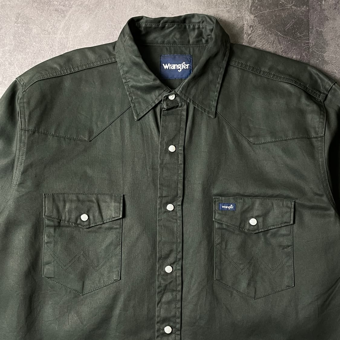 WRANGLER 랭글러 빈티지 딥그린 웨스턴 코튼셔츠 A00379 상품이미지3
