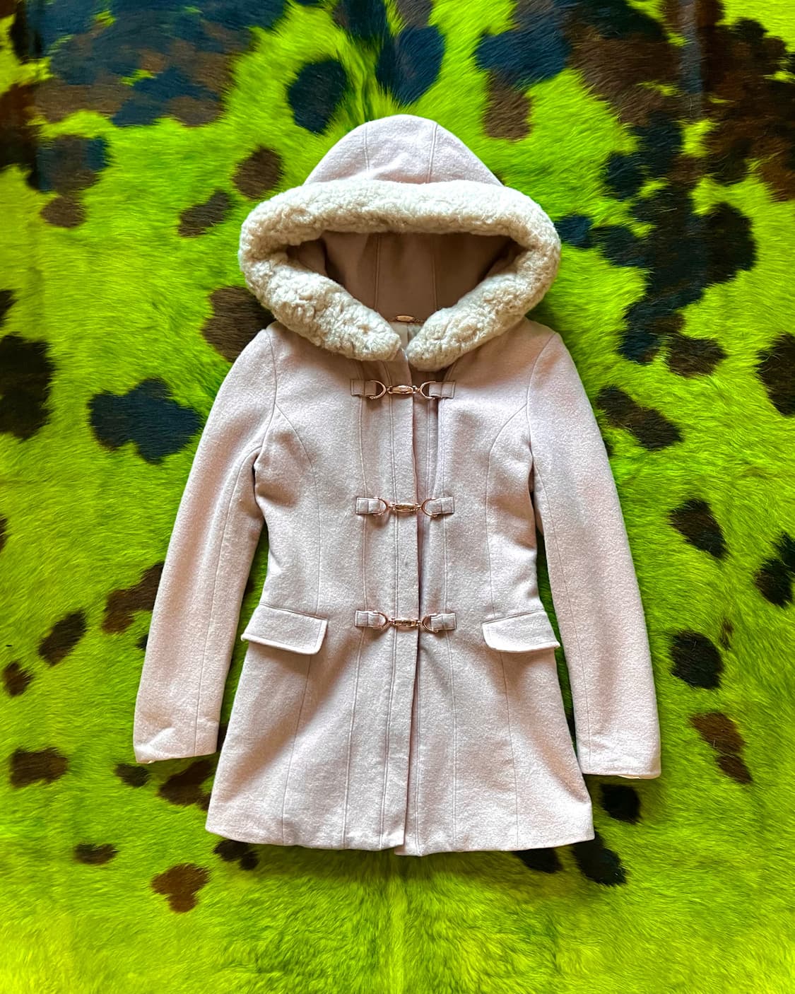 Rady レディ Pink Fur Hood Buckle Wool coat 상품이미지4