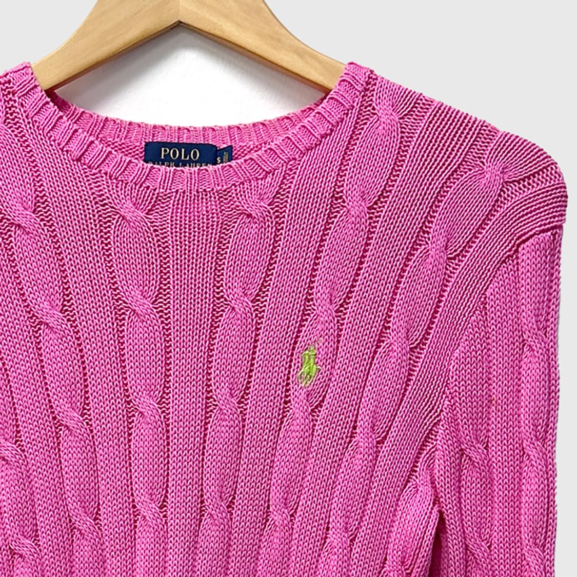 폴로 랄프로렌 라운드넥 크루넥 케이블 니트 코튼 스웨터 여성 S 상품이미지2