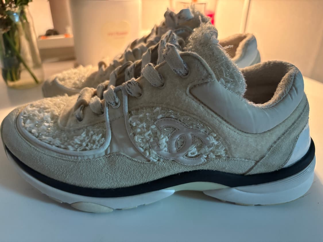 샤넬 트위드 스니커즈 아이보리 색상 37 상품이미지1