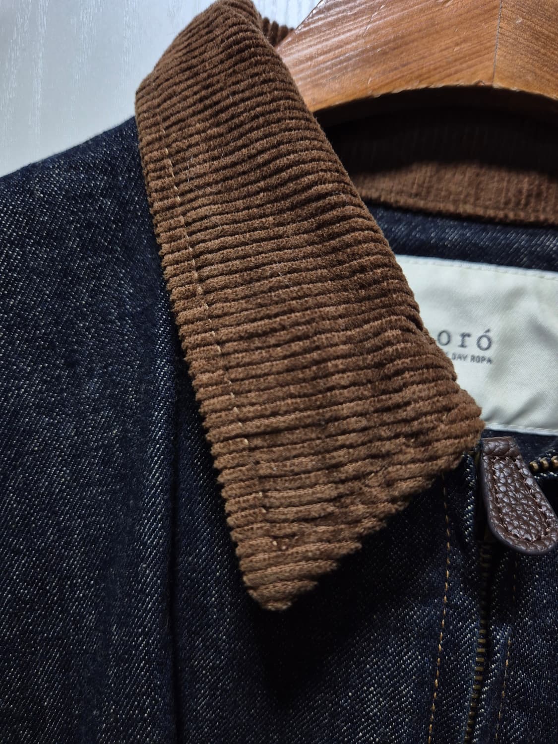 (새상품) 데님 블루종 자켓 코듀로이카라 상품이미지9