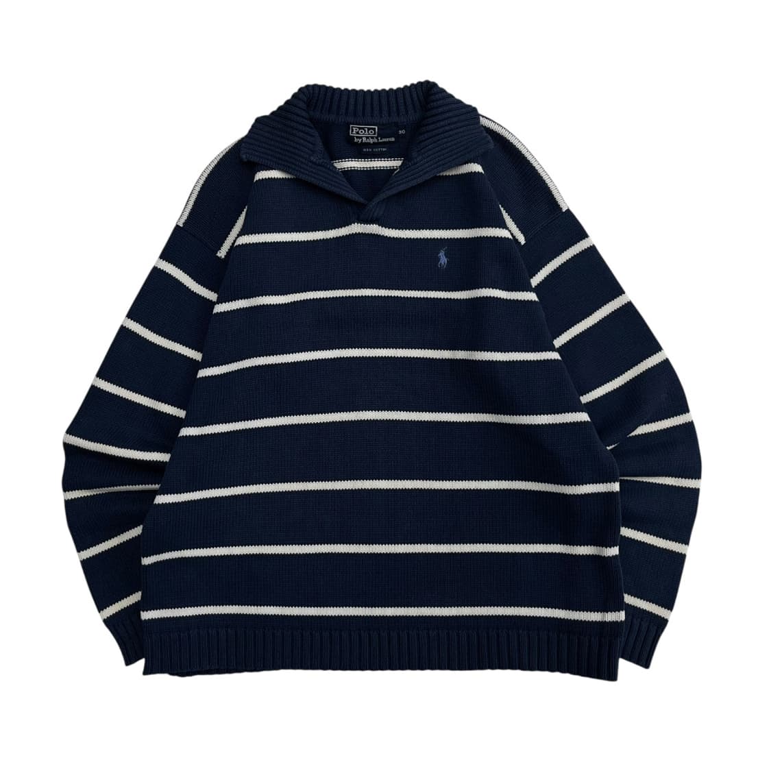 폴로 랄프로렌 소라포니 화이트 단가라 딥블루 pk 니트 90 상품이미지2