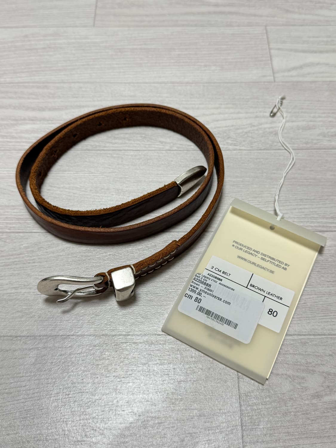 아워레가시 2CM 벨트 브러운 레더 80 상품이미지1