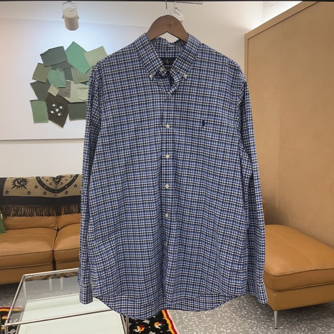 폴로 랄프로렌 자수로고 오버핏 체크 셔츠 L C06453 상품이미지3