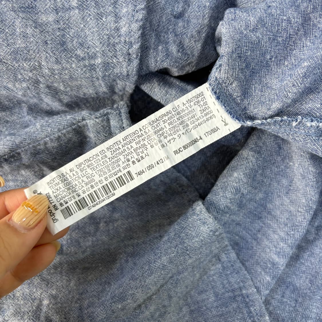 M 자라 린넨 크롭 블라우스 0420J 상품이미지4